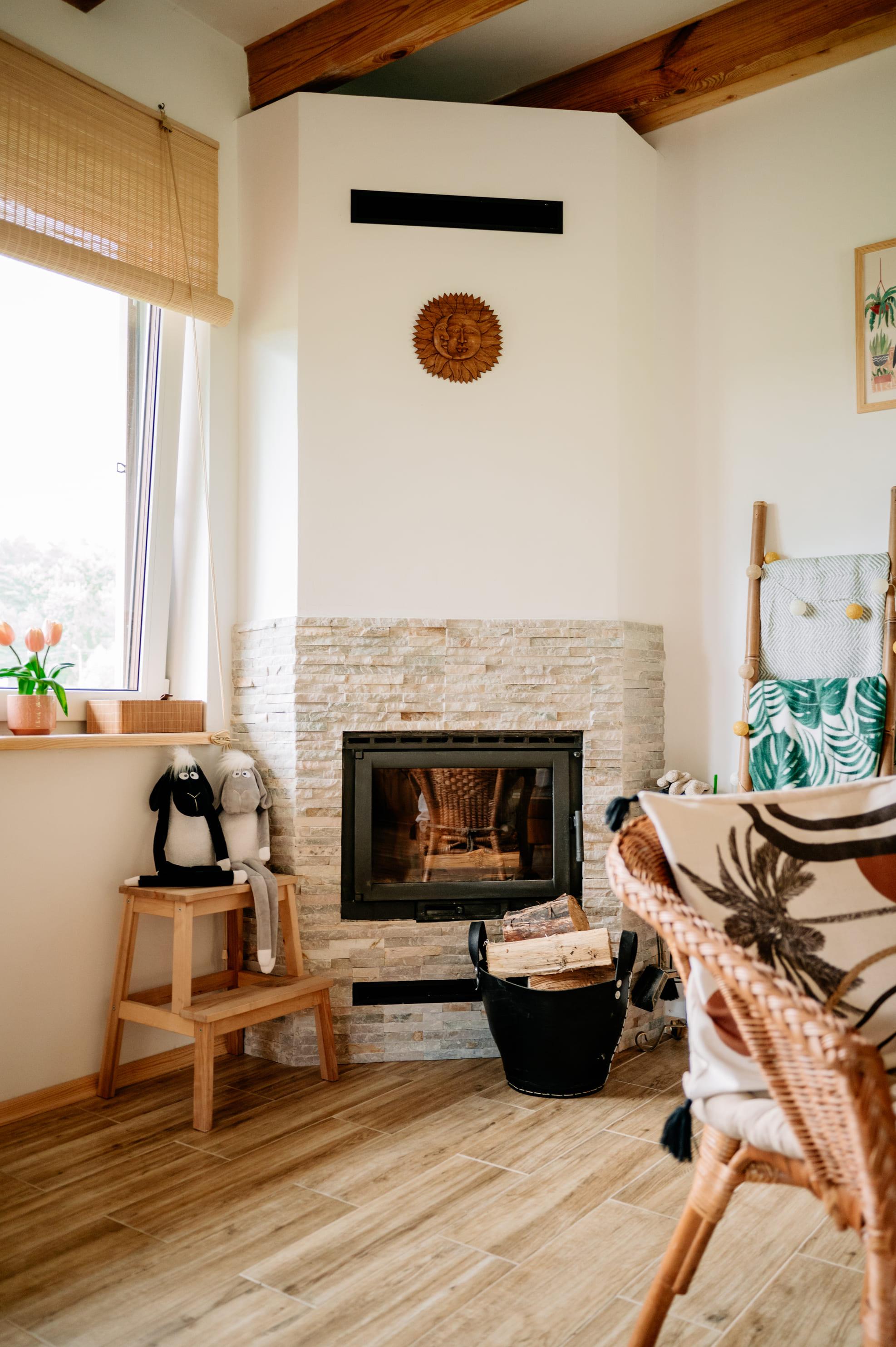 Salon w stylu rustykalnym